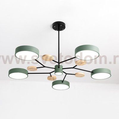 Люстра на штанге MEADE 6 lamps Green ImperiumLoft 207859-26