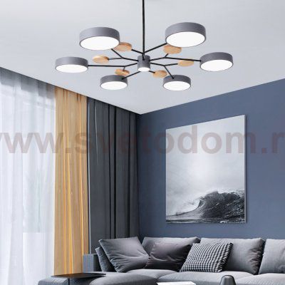 Люстра на штанге MEADE 6 lamps Green ImperiumLoft 207859-26