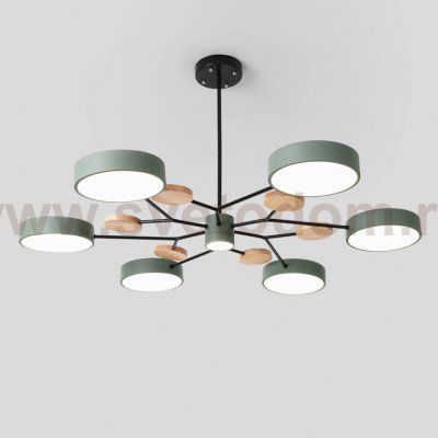 Люстра на штанге MEADE 7 lamps Green ImperiumLoft 207864-26