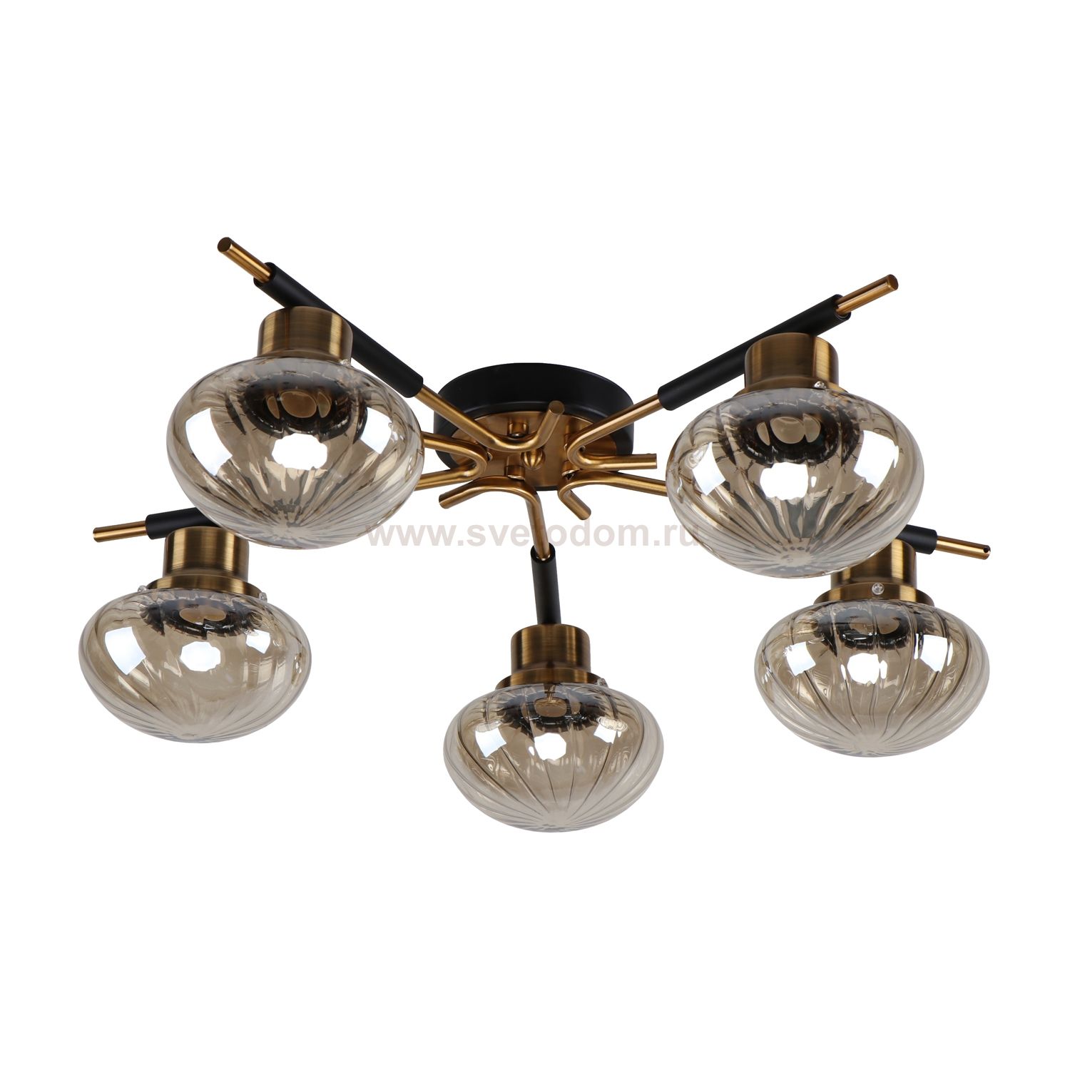 Люстра современная Экономсвет 20794/5GD+BK BR