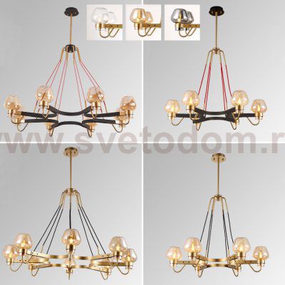 Люстра MONTALEMBERT by Studios 8 lamps Black/Transparent ImperiumLoft 208222-26
