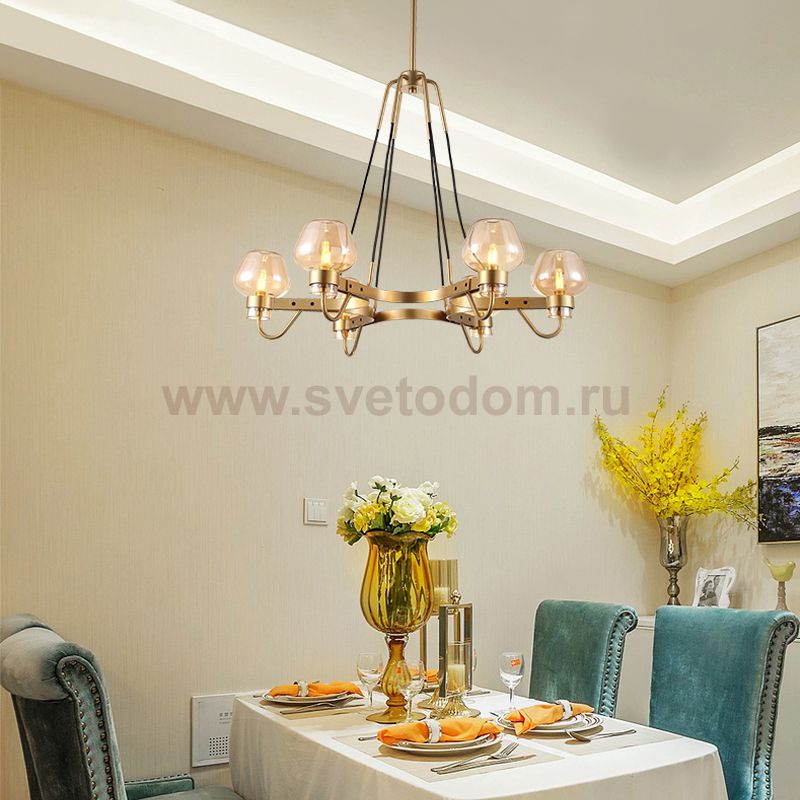 Люстра MONTALEMBERT by Studios 6 lamps Gold/Amber ImperiumLoft 208226-26