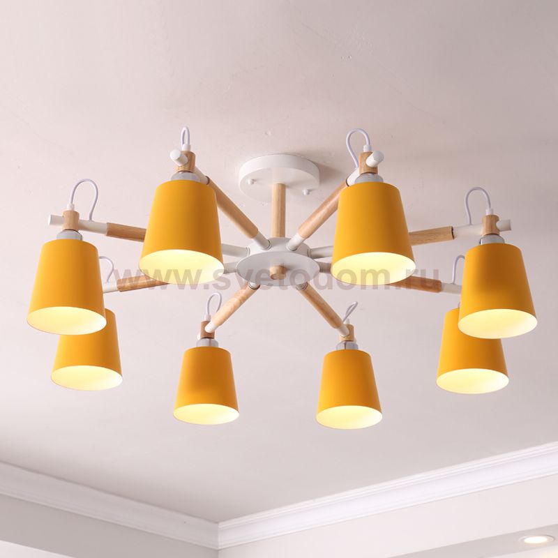 Люстра на штанге VARDA 8 lamps Yellow ImperiumLoft 208242-26