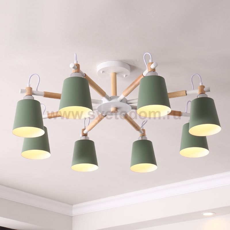 Люстра на штанге VARDA 8 lamps Green ImperiumLoft 208243-26