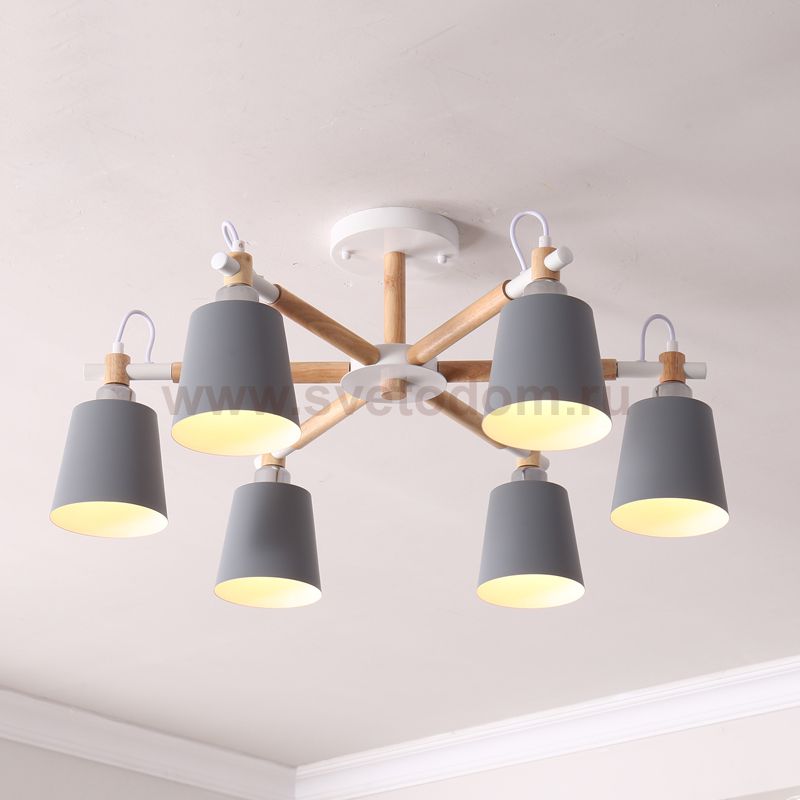 Люстра на штанге VARDA 6 lamps Grey ImperiumLoft 208247-26