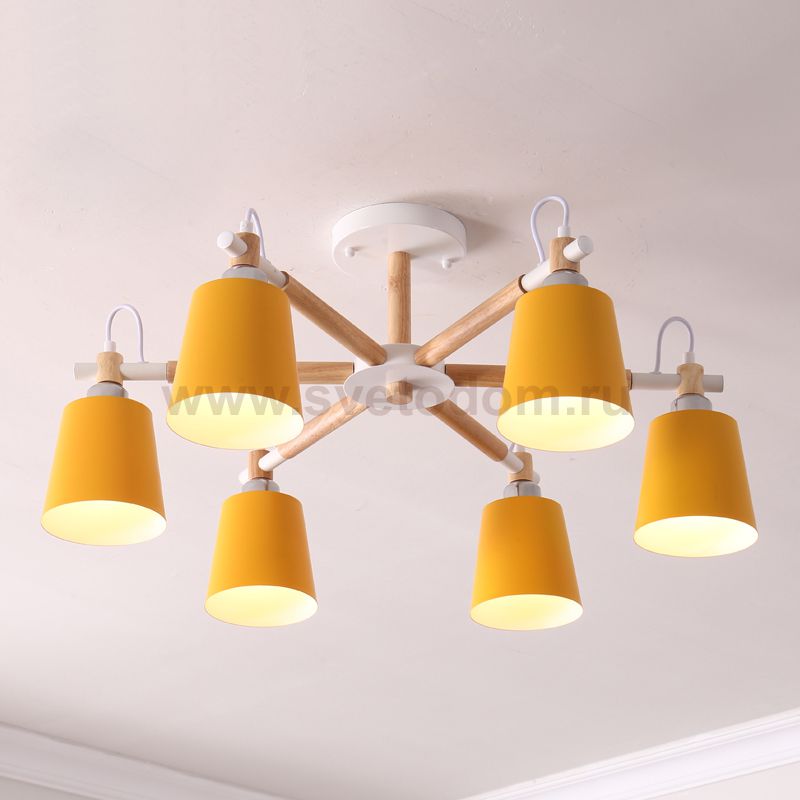Люстра на штанге VARDA 6 lamps Yellow ImperiumLoft 208248-26