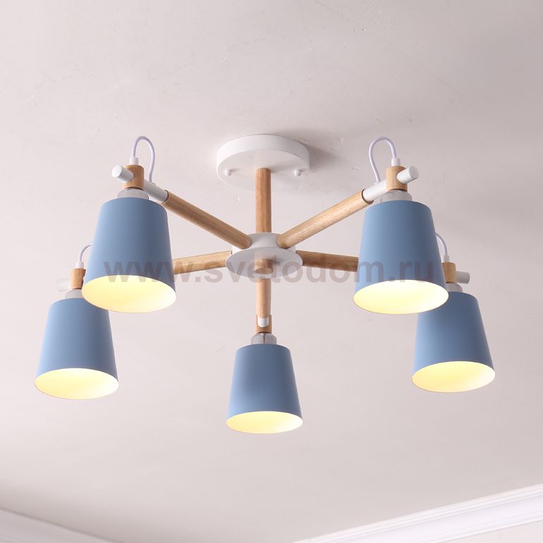 Люстра на штанге VARDA 5 lamps Blue ImperiumLoft 208250-26