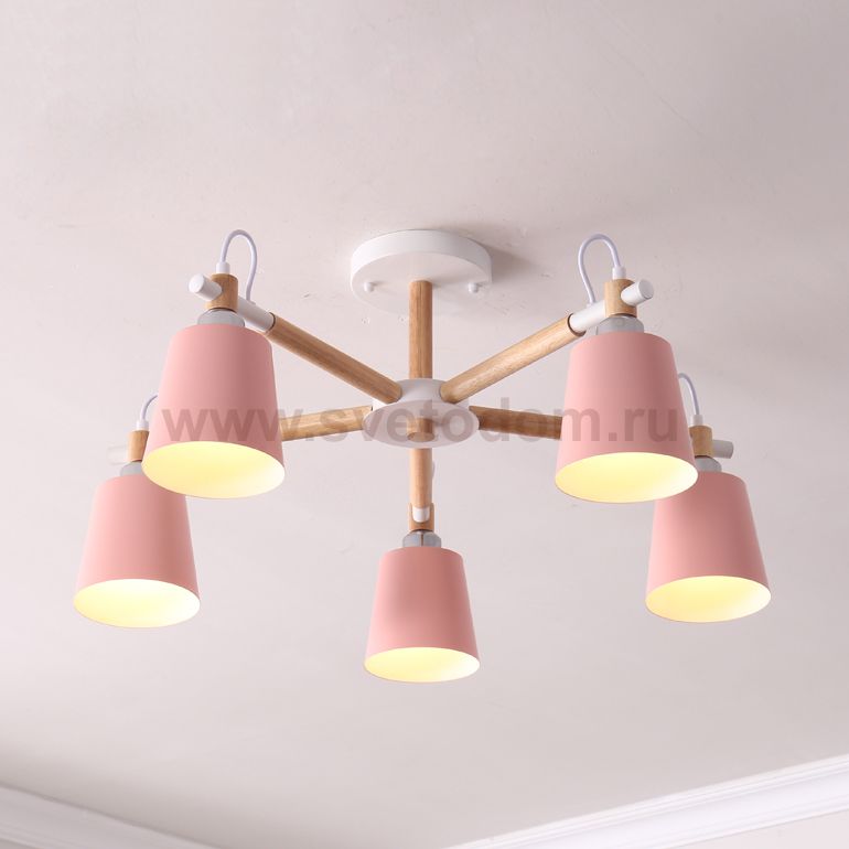 Люстра на штанге VARDA 5 lamps Pink ImperiumLoft 208252-26