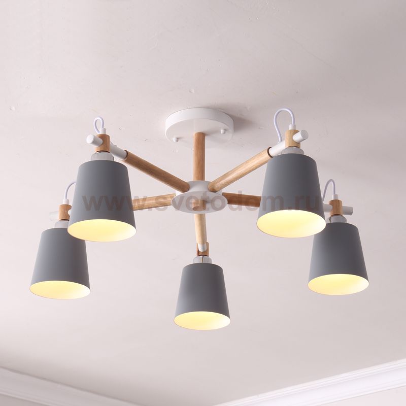 Люстра на штанге VARDA 5 lamps Grey ImperiumLoft 208254-26