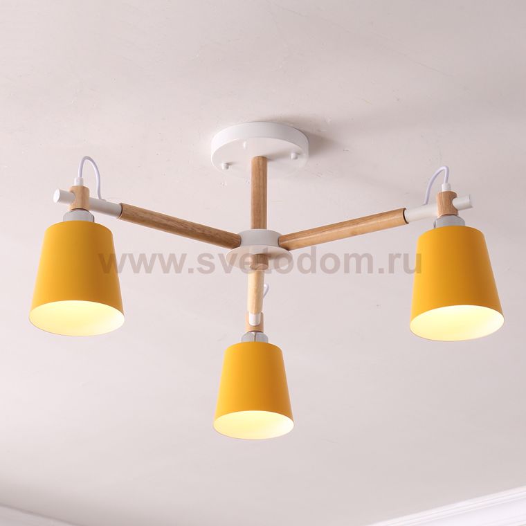 Люстра на штанге VARDA 3 lamps Yellow ImperiumLoft 208255-26