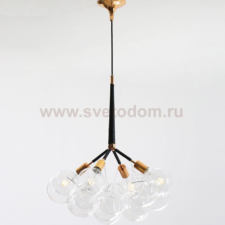 Подвесной светильник LOVELY BUBBLE CHANDELIER FROM PELLE H70 Gold/Black ImperiumLoft 208358-26