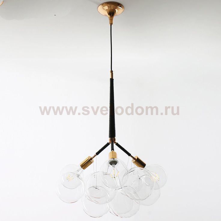 Подвесной светильник LOVELY BUBBLE CHANDELIER FROM PELLE H60 Gold/Black ImperiumLoft 208364-26