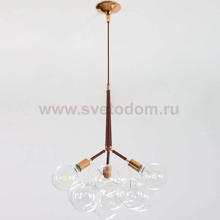 Подвесной светильник LOVELY BUBBLE CHANDELIER FROM PELLE H60 Gold/Brown ImperiumLoft 208365-26