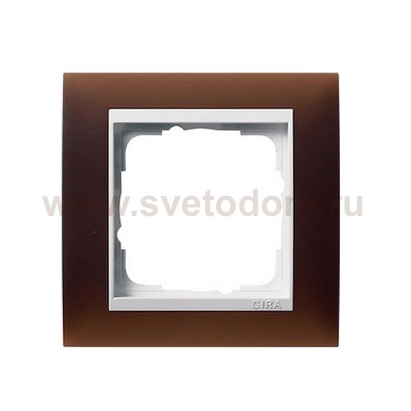 Gira EV Полупрозрачн.коричневая/глянц.бел Рамка 1-ая (G211331)