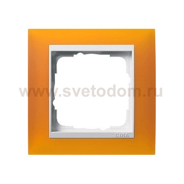 Gira EV Полупрозрачн.янтарная/глянц.бел Рамка 1-ая (G211332)