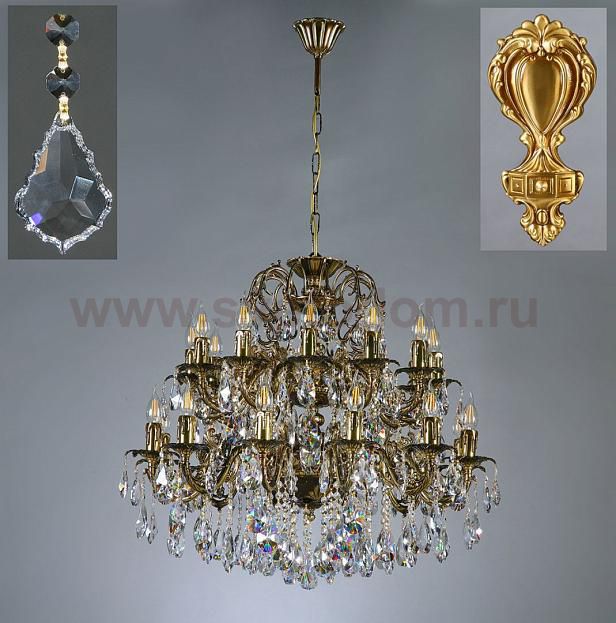 Люстра Ambiente 2118/12+12 AB Leaf Crystal