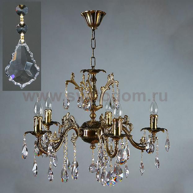 Люстра Ambiente 2118/5 PB Leaf crystal