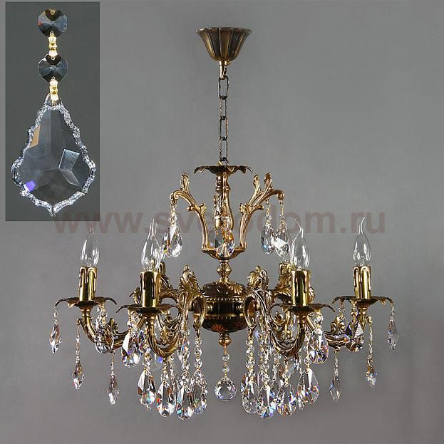 Люстра Ambiente 2118/6 PB Leaf crystal