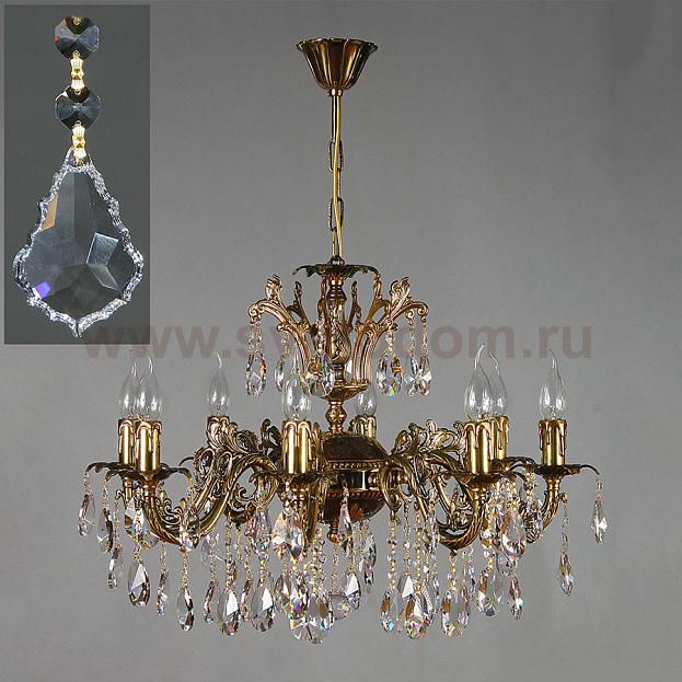 Люстра Ambiente 2118/8 PB Leaf crystal