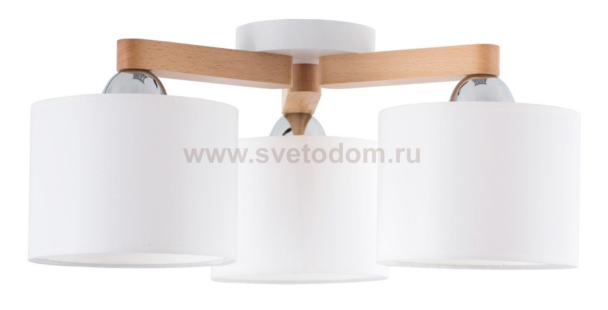 Светильник потолочный БЕЛЛА 3хЕ27х60Вт белый и натуральный 212-51-23
