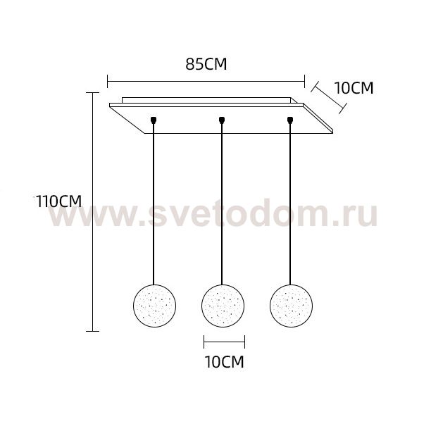 Подвесной светильник FRESH MORE L3 Планка ImperiumLoft 212164-23
