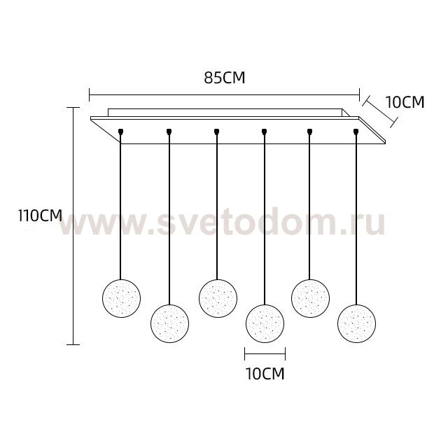 Подвесной светильник FRESH MORE L6 Планка ImperiumLoft 212165-23