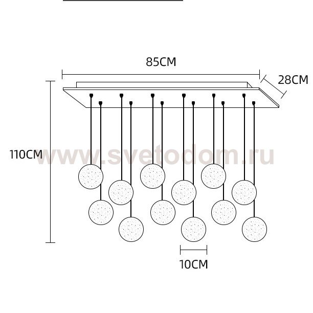 Подвесной светильник FRESH MORE L12 Планка ImperiumLoft 212168-23