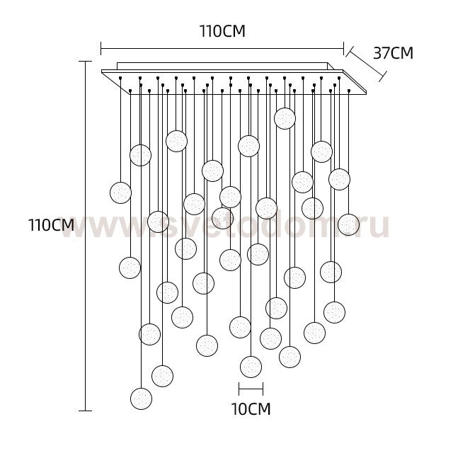 Подвесной светильник FRESH MORE L36 Планка ImperiumLoft 212172-23