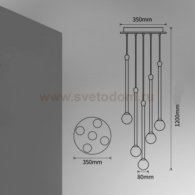Подвесной светильник BAST MORE L5 Диск ImperiumLoft 212269-23