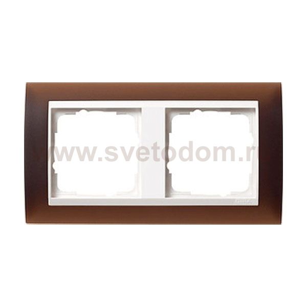Gira EV Полупрозрачн.коричневая/глянц.бел Рамка 2-ая (G212331)