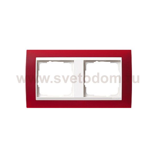 Gira EV Полупрозрачн.красная/глянц.бел Рамка 2-ая (G212398)