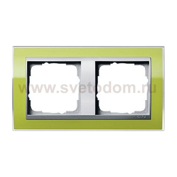 Gira EV CL Зеленый/Алюминий Рамка 2-ая (G212746)