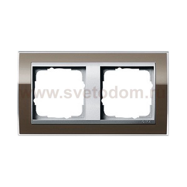 Gira EV CL Коричневый/Алюминий Рамка 2-ая (G212766)