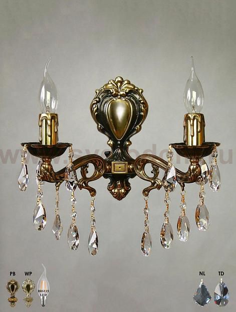 Светильник бра Ambiente 2128/2 PB New Leaf