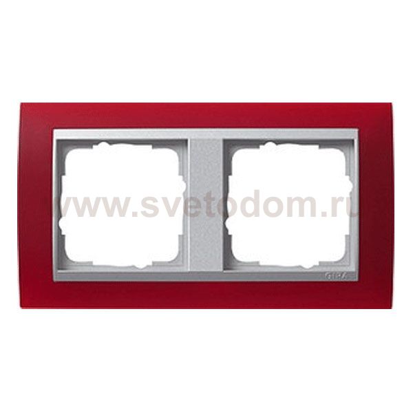 Gira EV Матово-красный/алюминий Рамка 2-ая (G21292)