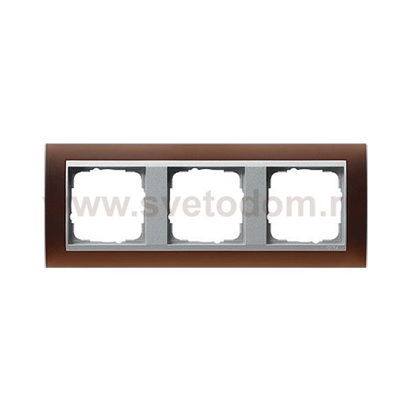 Gira EV Матово-коричневый/алюминий Рамка 3-ая (G21359)