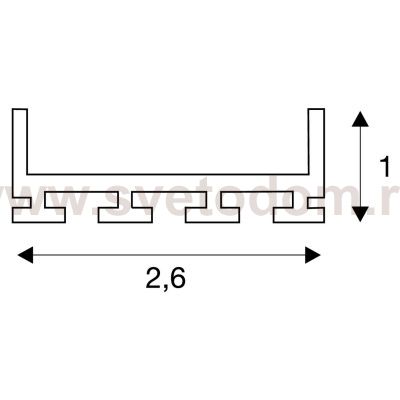 SLV 213710 GLENOS Profi-Profil 2609-200, mattschwarz, 2m