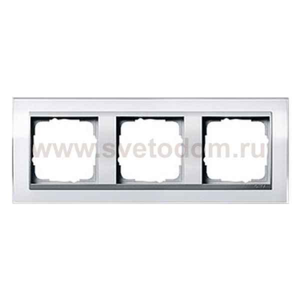 Gira EV CL Бел/Алюминий Рамка 3-ая (G213726)