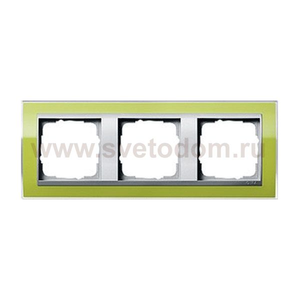 Gira EV CL Зеленый/Алюминий Рамка 3-ая (G213746)