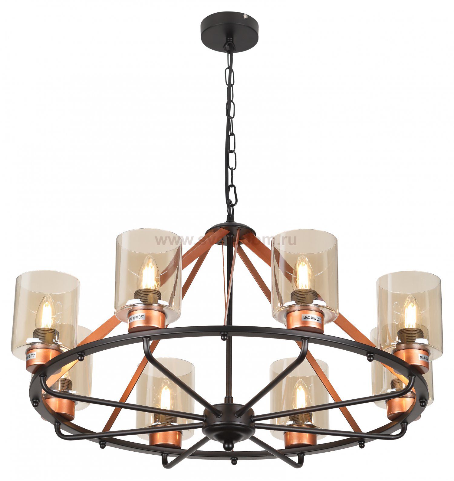 Люстра Rivoli Lilo 2139-208 8 * Е27 40 Вт классика