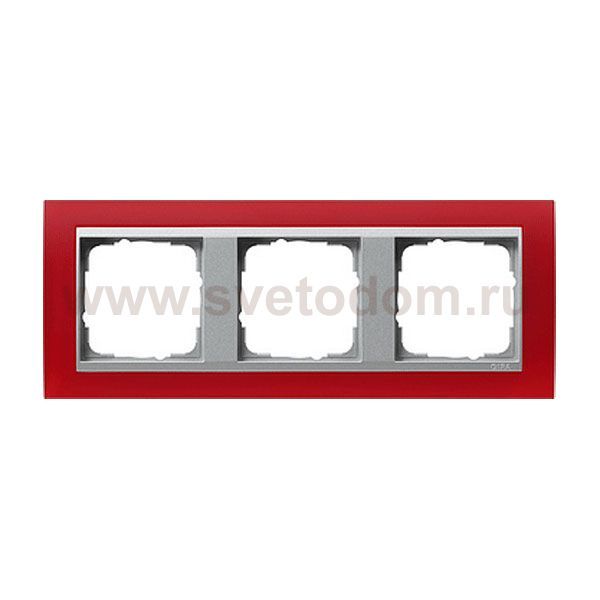 Gira EV Матово-красный/алюминий Рамка 3-ая (G21392)