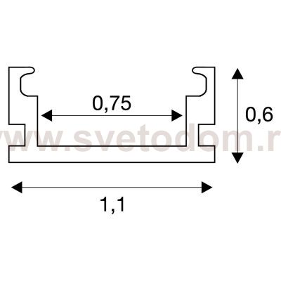 SLV 213941 GLENOS Linear-Profil 1107-100, mattweiss, 1m