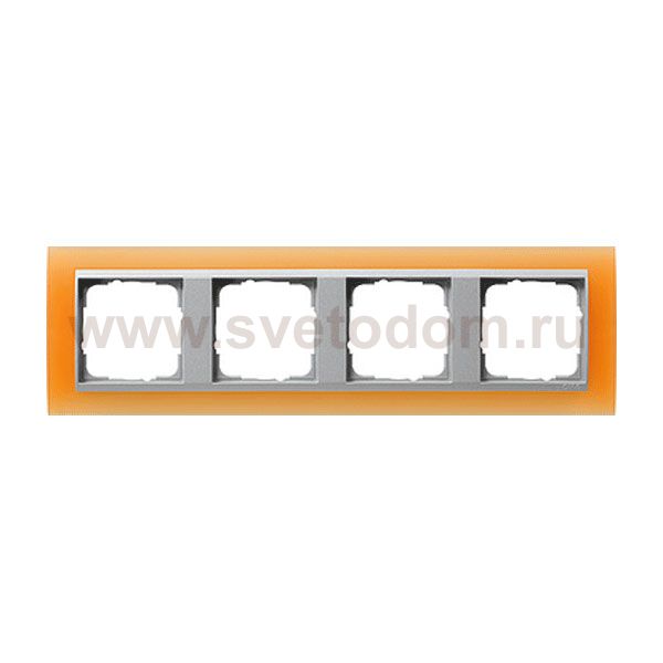 Gira EV Матово-оранжевый/алюминий Рамка 4-ая (G21453)