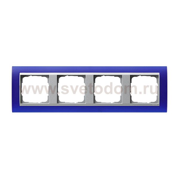 Gira EV Матово-синий/алюминий Рамка 4-ая (G21493)