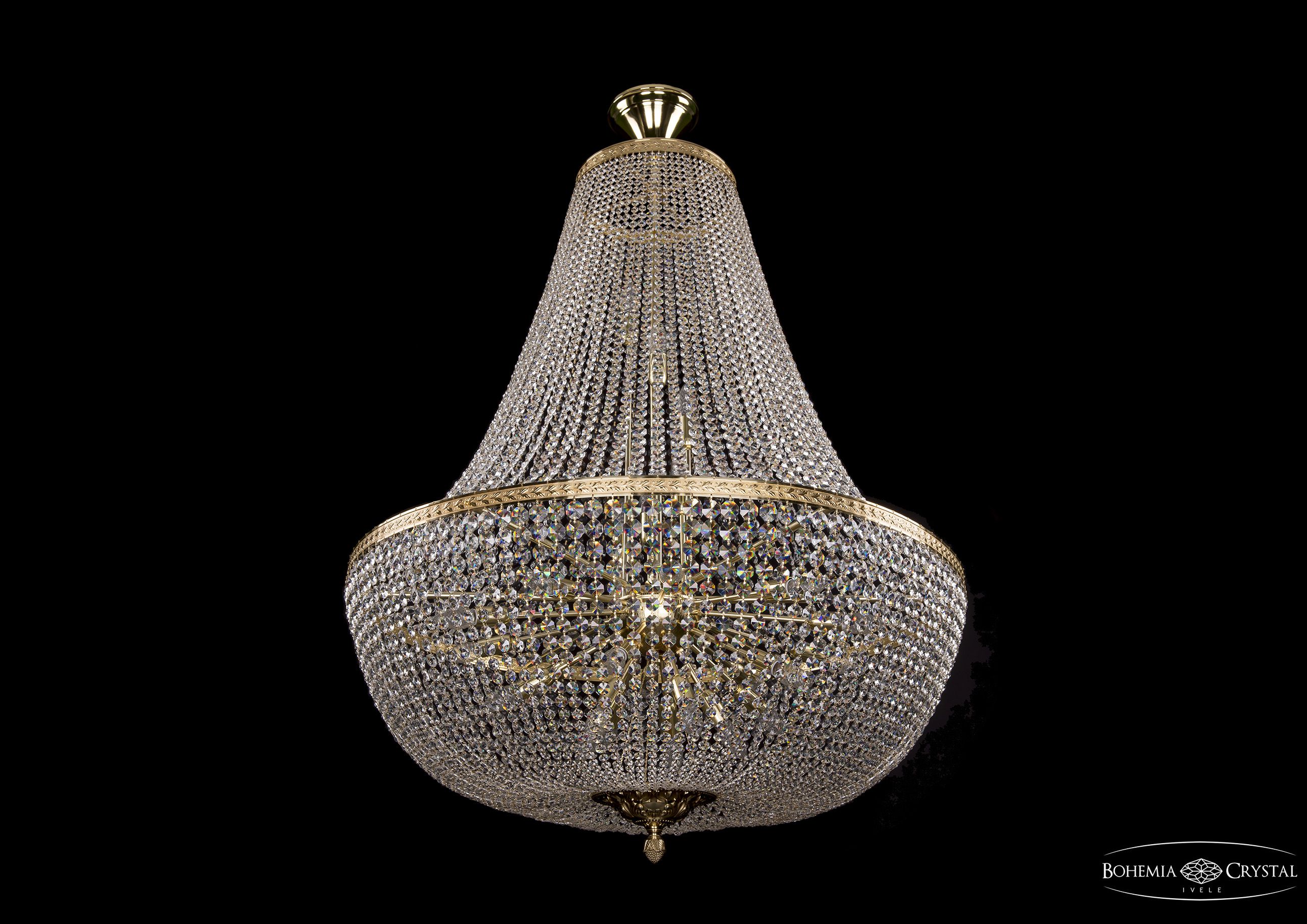 Большая хрустальная люстра Bohemia Ivele 2150/100/G