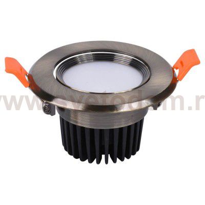 Светильник встраиваемый бронзовый d9 h6,5 Led 7W (4000K) Kink light 2154,2