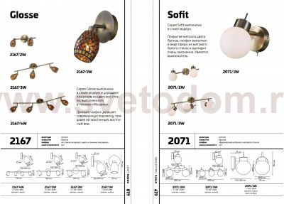 Светильник поворотный спот Odeon light 2167/1W GLOSSE