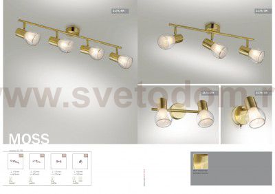 Светильник поворотный спот Odeon light 2176/4W MOSS