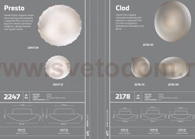 Светильник настенно-потолочный Odeon light 2178/1C CLOD