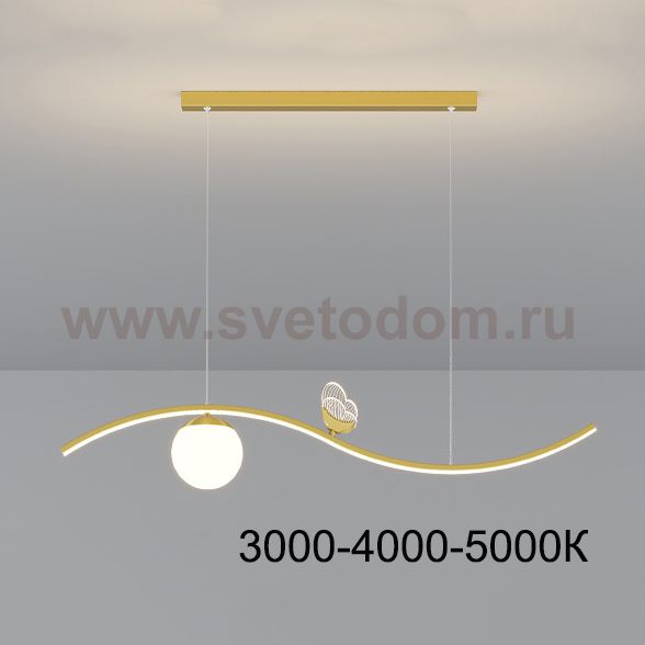 Подвесной светильник BABETTA WAVE Brass Трехцветный свет ImperiumLoft 220761-23